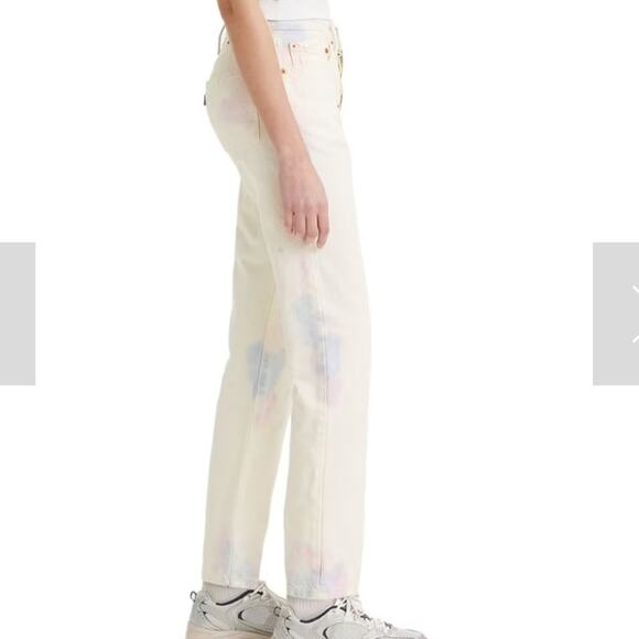 NEW Levi’s 501 Jeans High Rise Straight Leg White Tie-Dye Button Fly Womens 27 - Picture 5 of 10